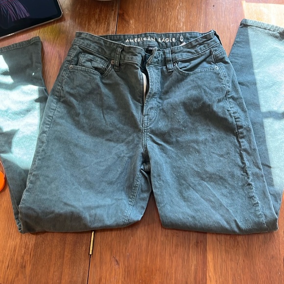 Green corduroy straight Jean size 4:) - Picture 1 of 5
